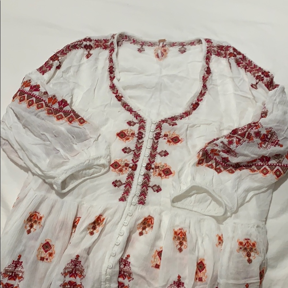 Free People embroidered tunic, size S